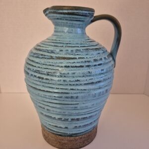 Aldo Londi Blue Pitcher Jug Vase by Bitossi for Rosenthal Netter 1960s MCM Italy